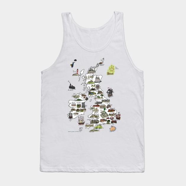 A Literary Map of the UK and Ireland Tank Top by JennyGreneIllustration